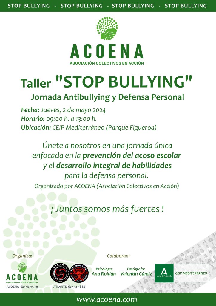 Taller "Stop Bullying", Jornadas Antibullying y Defensa Personal - ACOENA